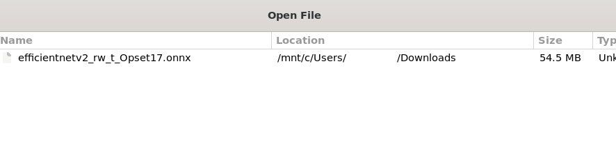 Browse for ONNX model