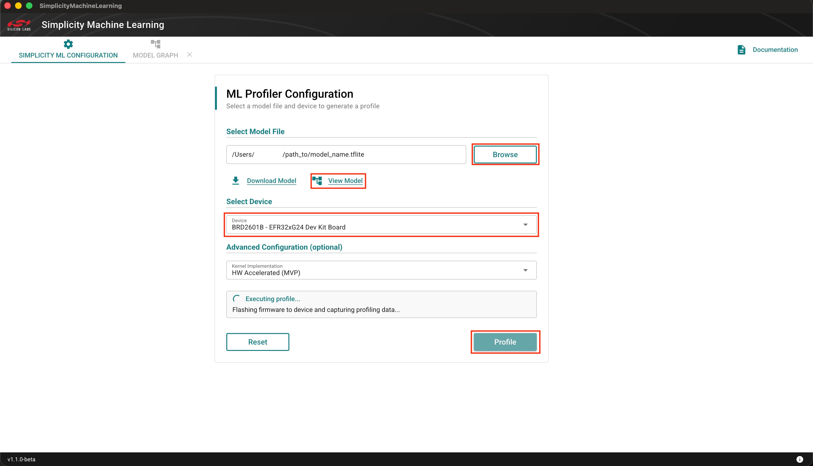 View Model Link on GUI