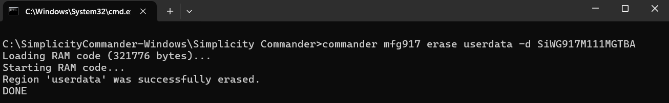 Flash User Data Erase