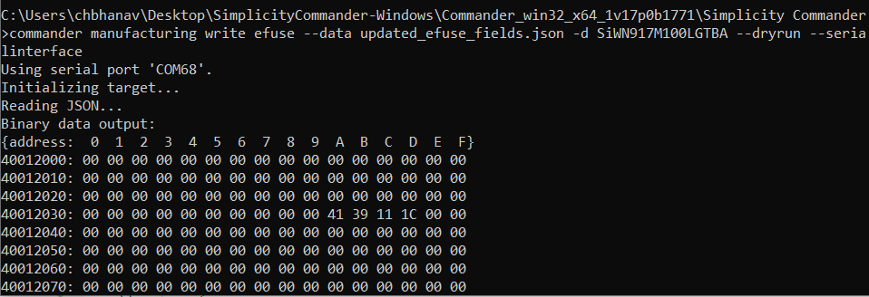 Updated Boot Settings in eFuse