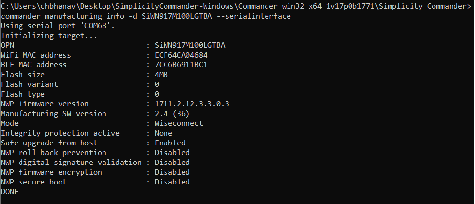 Commander CLI cmd