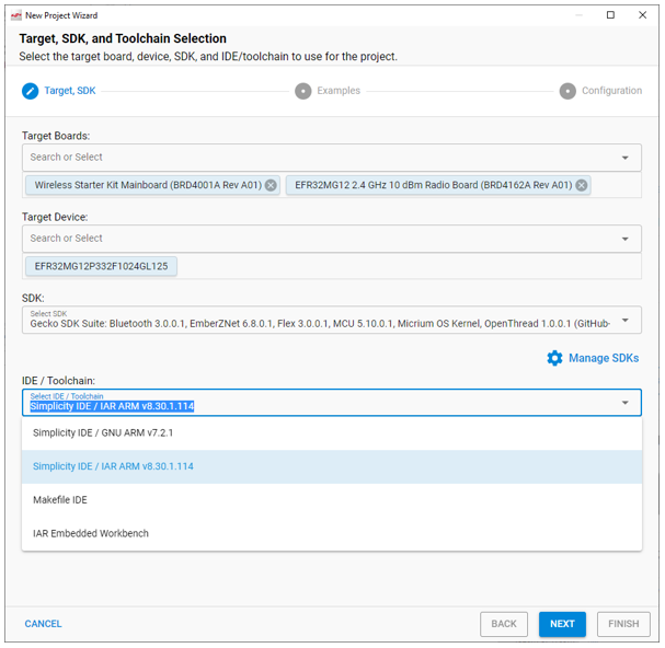 new project target toolchain