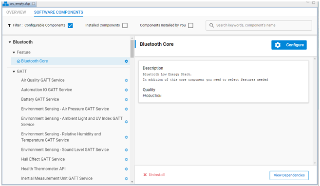 proj conf component editor start