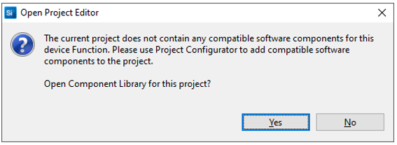 pintool open the project configurator dialog