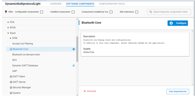 proj conf component editor start