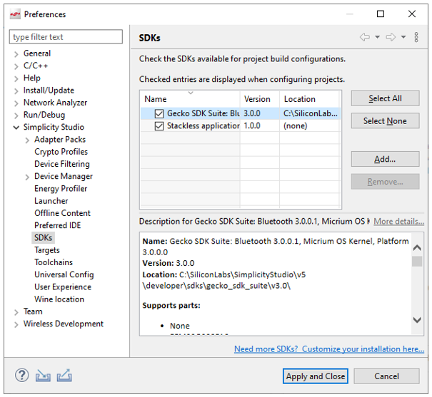 proj conf sdk prefs