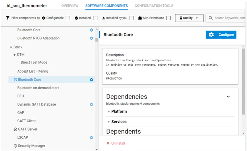 proj conf component editor start