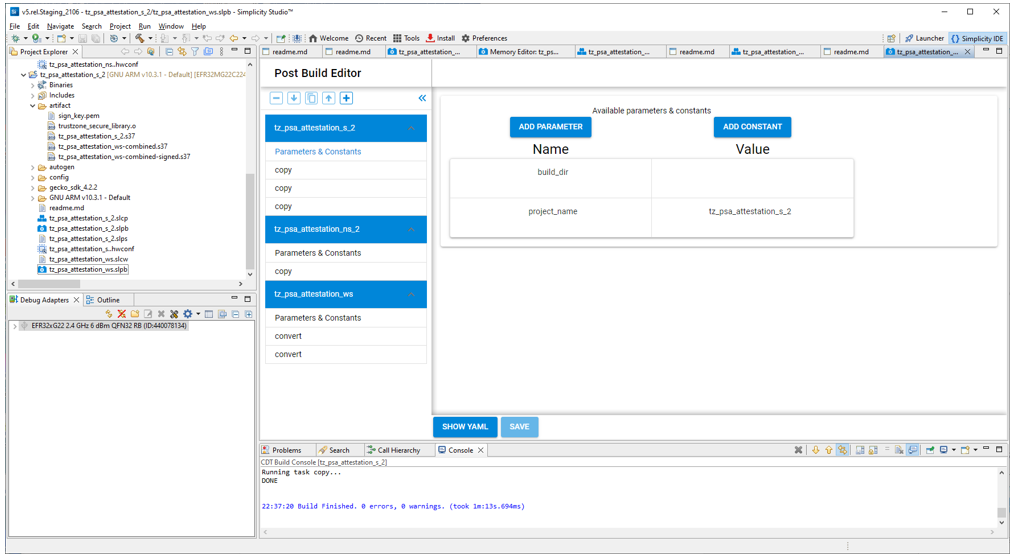 Solution level post-build editor