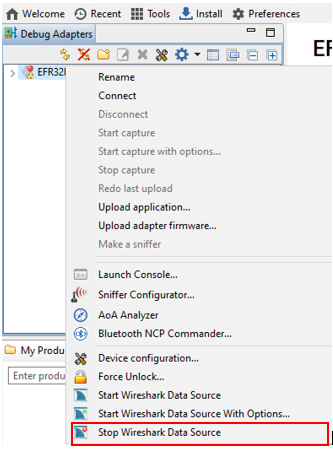 Device context menu