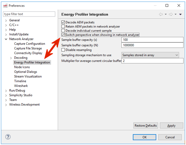 energy prof net anal preference