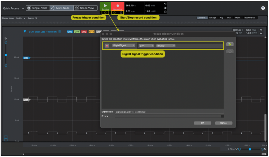 logic analyzer freeze trigger