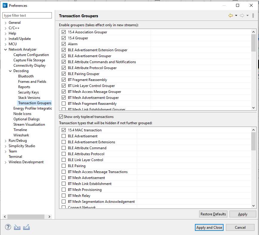 Decoding preferences transaction groupers