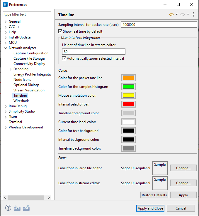 Timeline Preferences