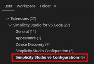 Simplicity Studio v6 Configurations