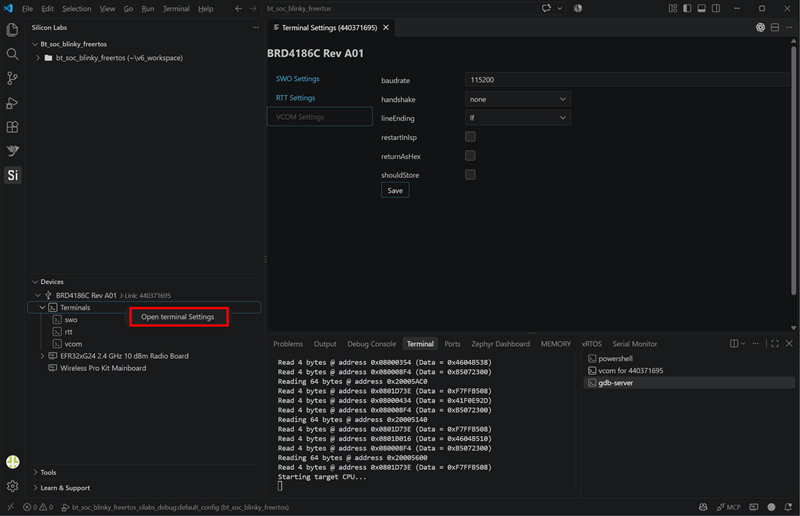 Open Terminal Settings
