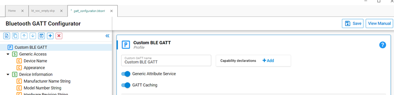 gatt config generic attribute service
