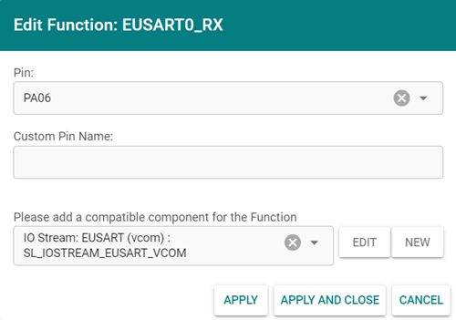Edit Function dialog