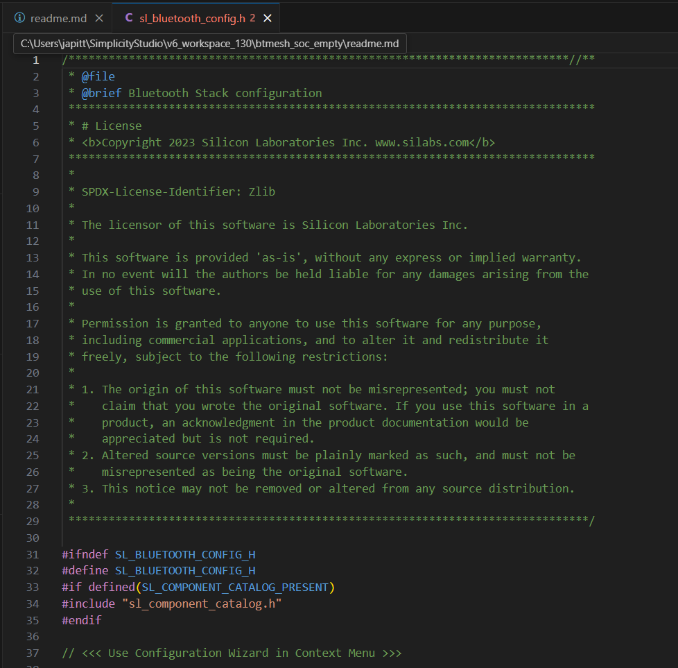 proj conf component editor source