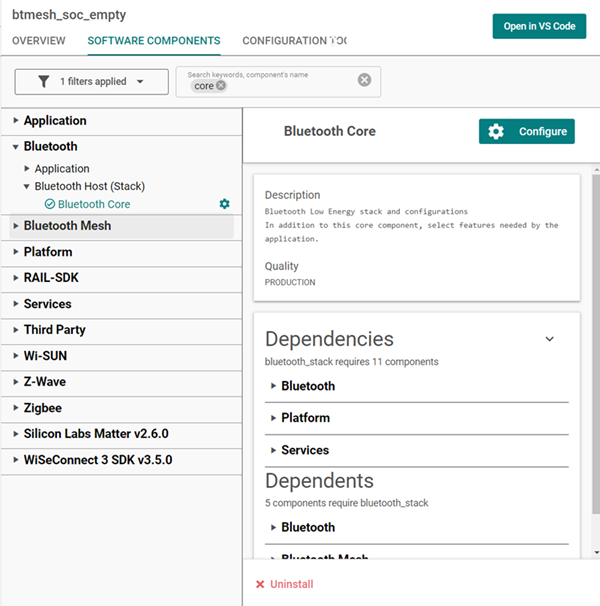 proj conf component editor start