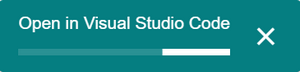 The Open in Visual Studio Code message that displays while opening a project in the Visual Studio Code IDE