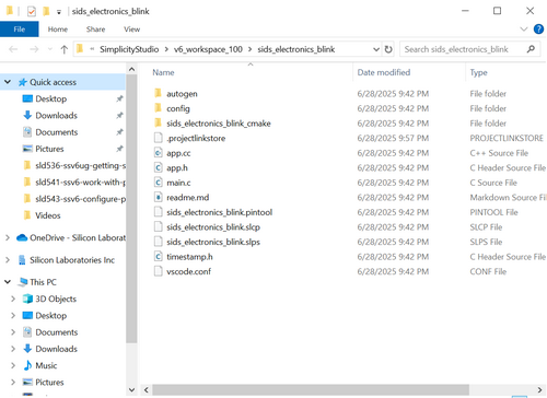 A project open in Windows File Explorer