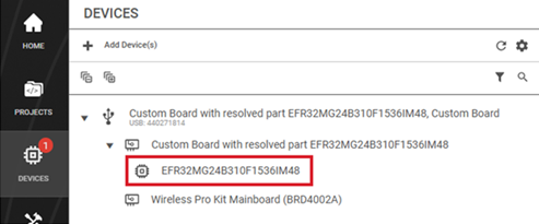 Custom board in Devices Section
