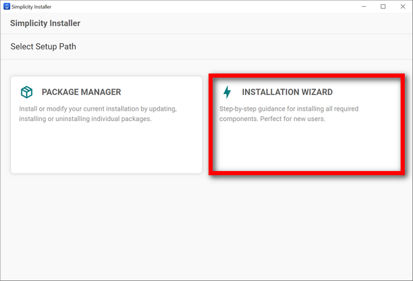 Simplicity Studio Installation Wizard tile