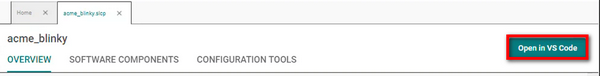 The green open button in the Project Configurator