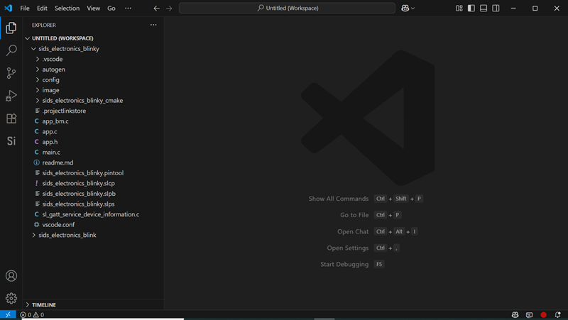 An example of a project opened in the Visual Studio Code IDE