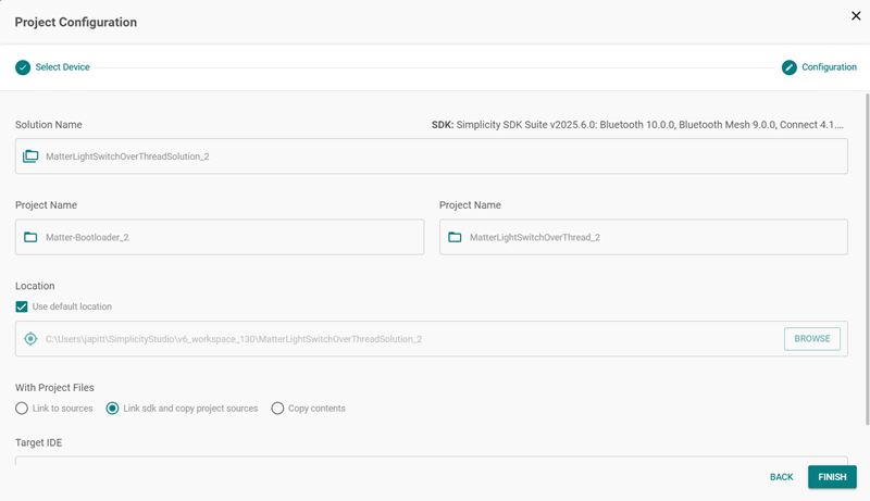 Project Configuration dialog for a solution