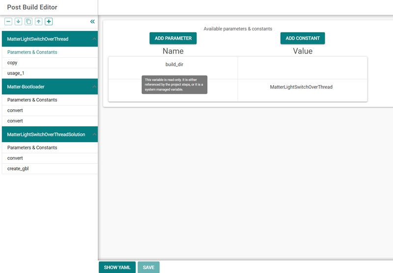 Solution level post-build editor