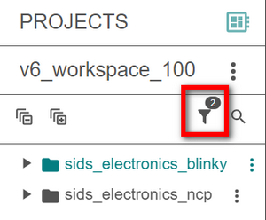 The number of filters selected displayed on the top right corner of the Filter icon. In this example, two filters were selected.