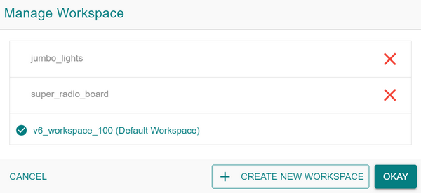 The Manage Workspace window