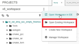 Open Existing Workspace