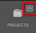 A grid icon on a button in the vertical navigation bar used to return to the Home page