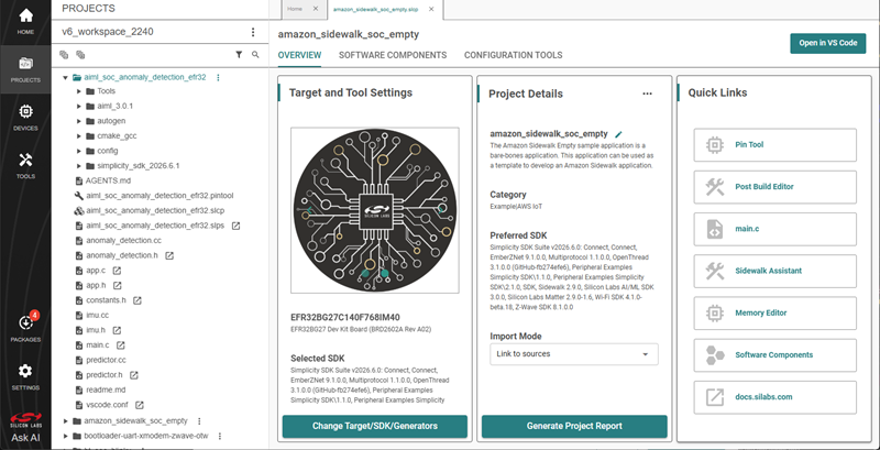 Simplicity Studio Workspace