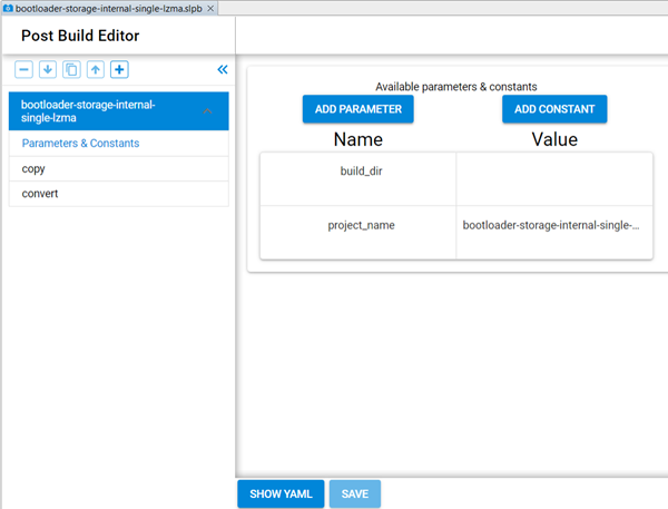 post build editor EFR32MG24 Bootloader