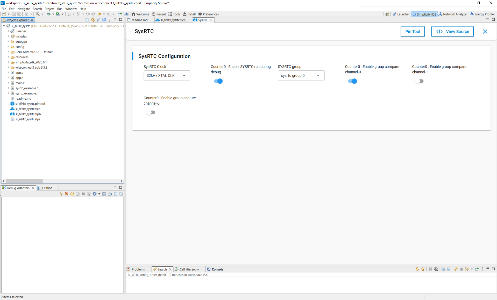 SYSRTC Component Configuration