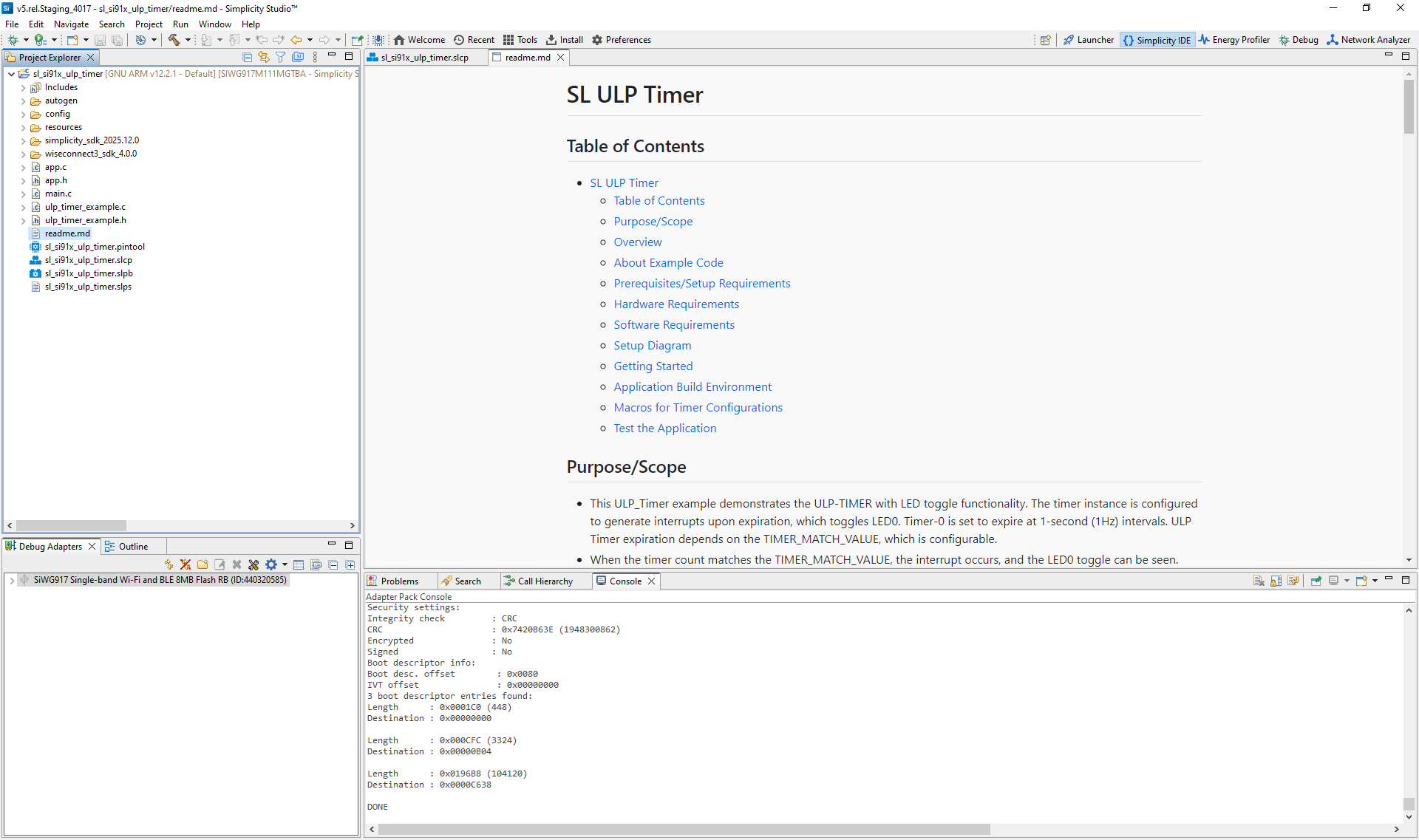 ULP Timer Example Project