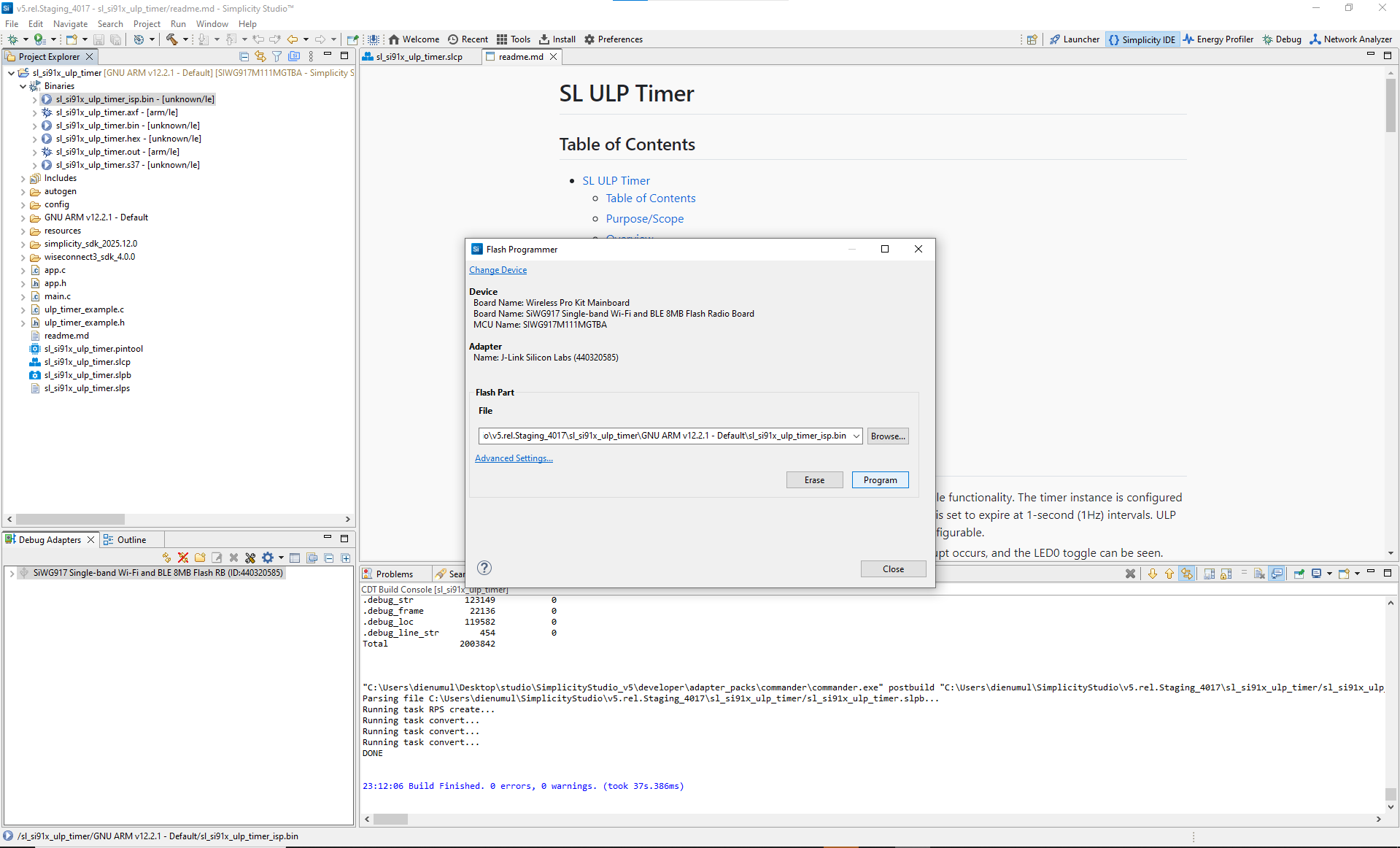 ULP Timer program file