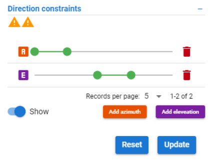 Add new direction constraints