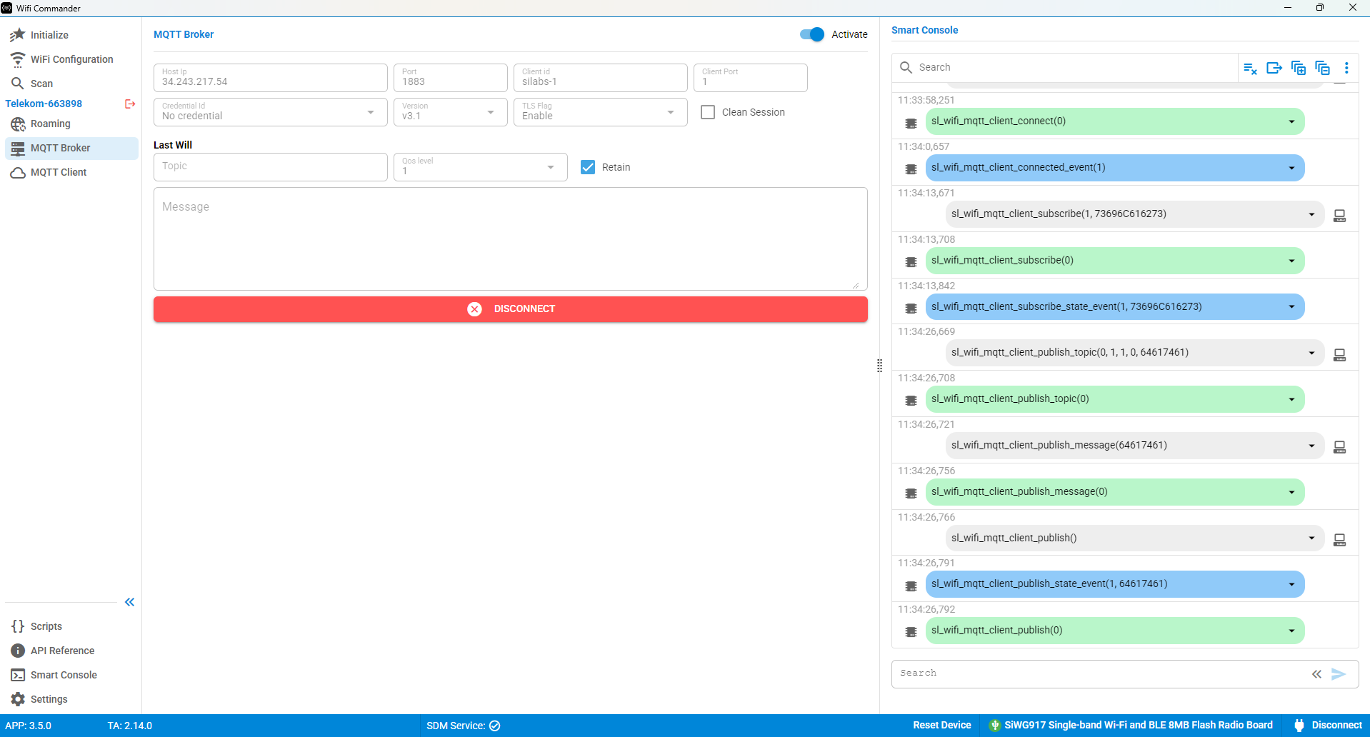 MQTT Broker page