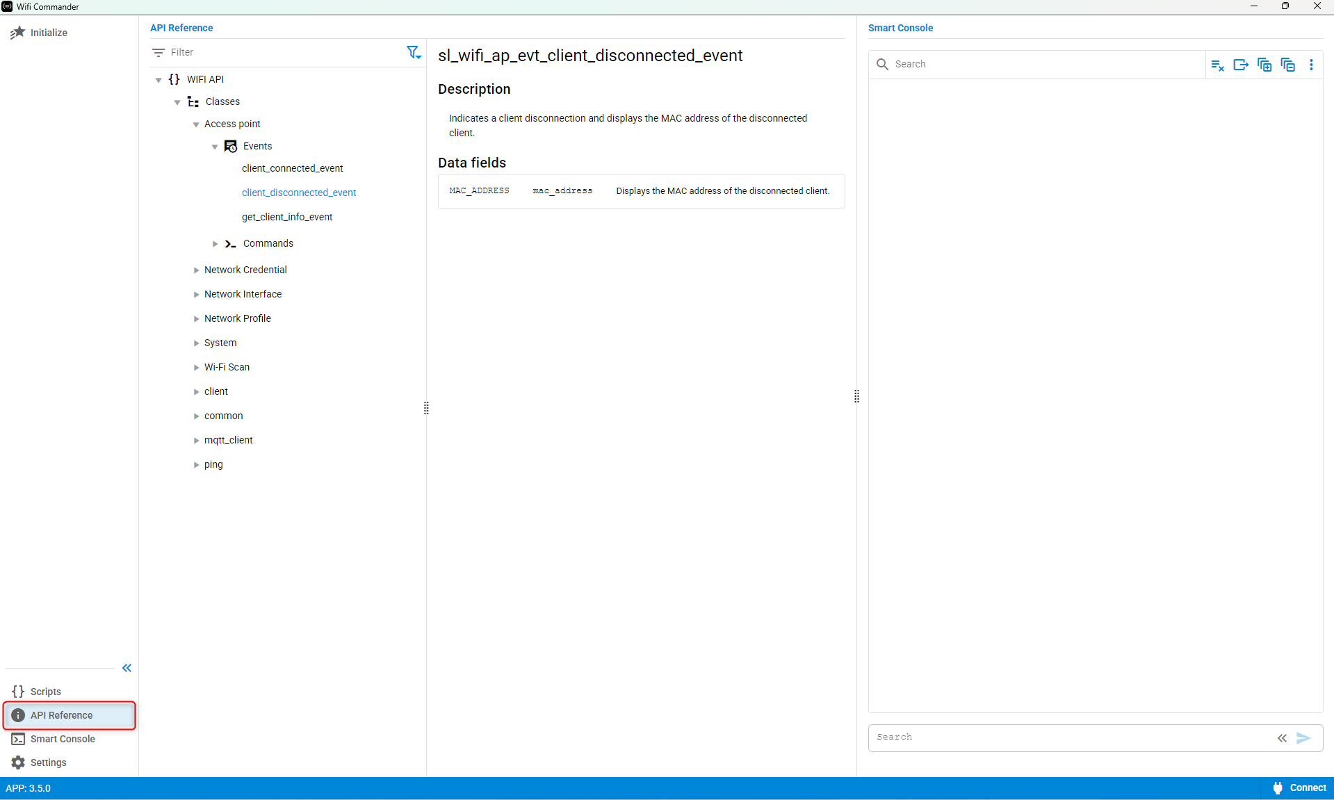 API References page