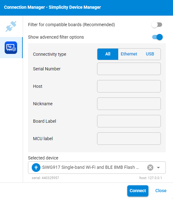 Connection Manager - Simplicity Device Manager