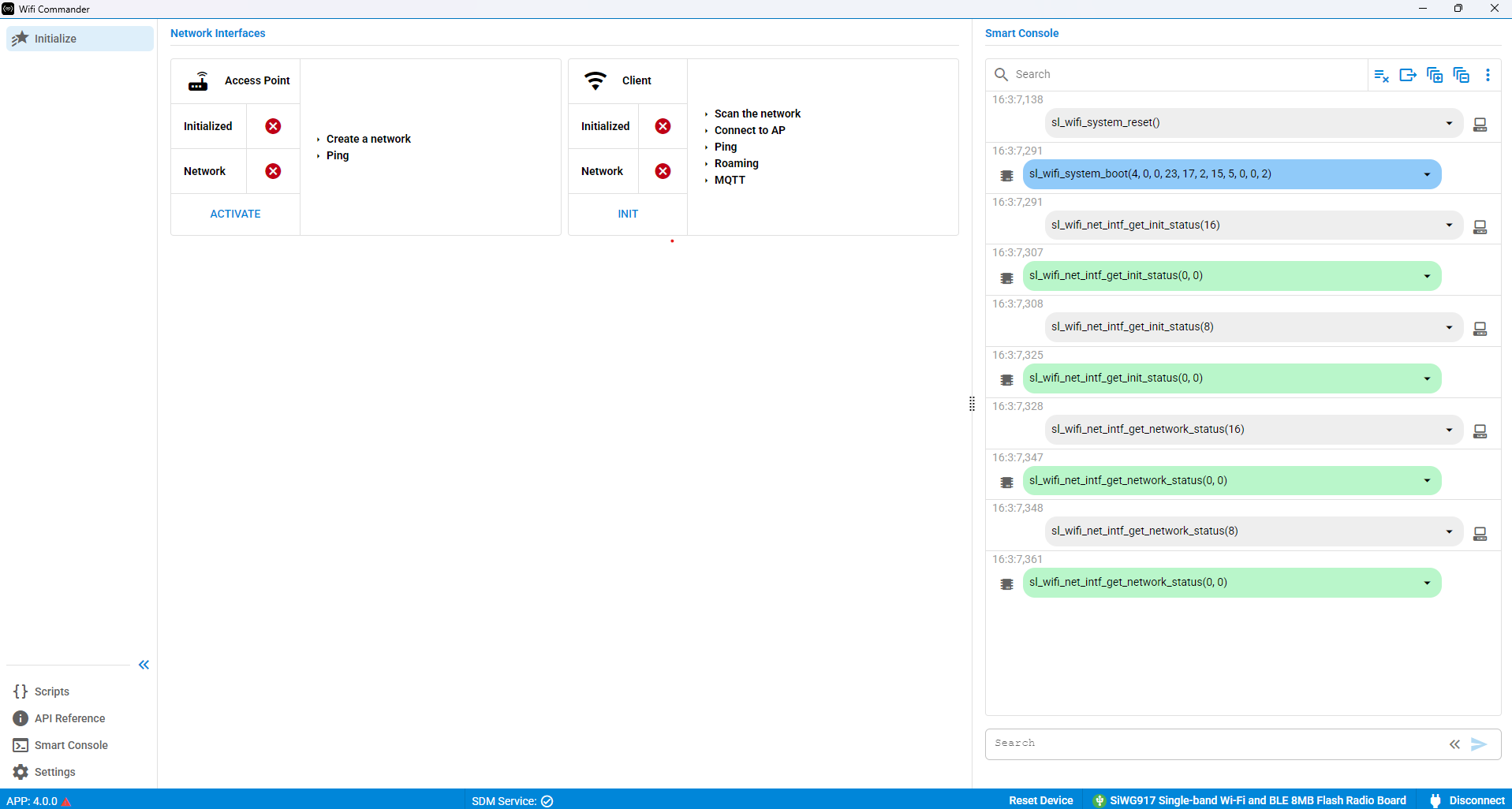 Wi-Fi Commander main page
