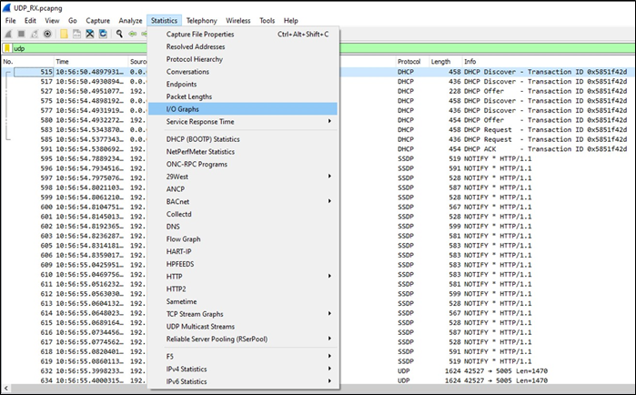 Wireshark I/O Graph