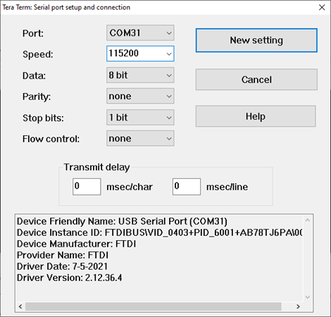 Serial Port Speed Selection in Tera Term