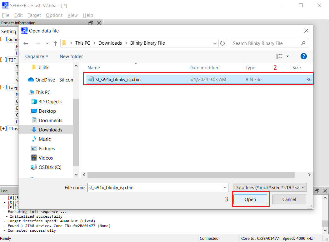 select sl_si91x_blinky_isp.bin