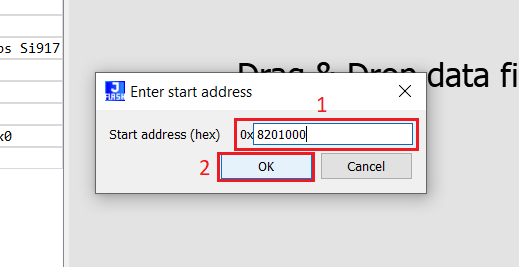 Enter start address pop-up window