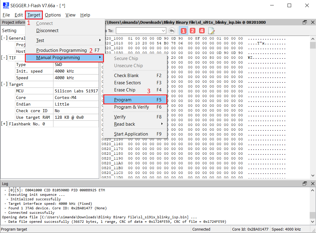 click on Program